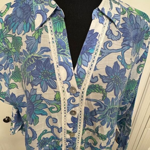 Ruby Rd. Floral Button-Up Blouse - Picture 3 of 6